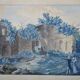 Ecole Italienne du XIXème siècle  « La source de la nymphe Egérie » Gouache