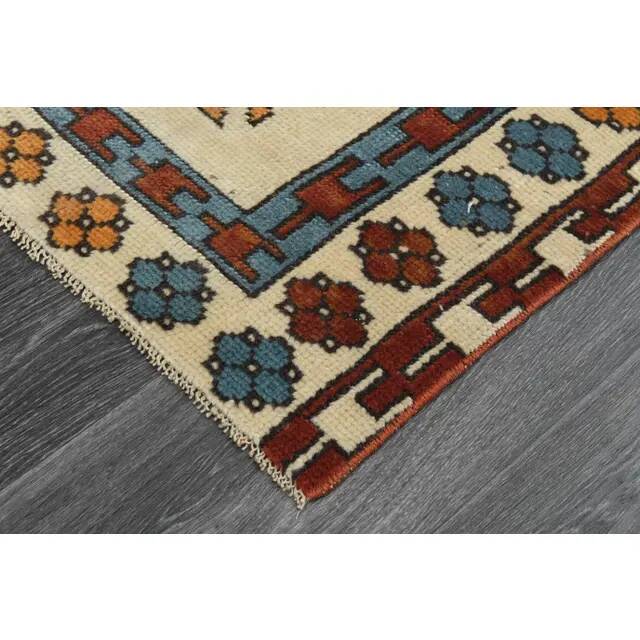 1970s Vintage Turkish Oushak Handmade Wool Cotton Beige Area Rug 158x326