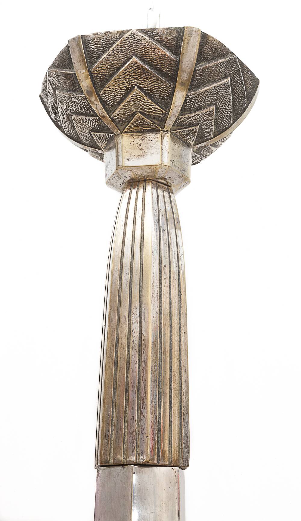 Art Deco silver-plated brass chandelier, 1920