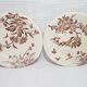 Set of 4 flat plates in Clairfontaine earthenware model Flowers, iron earth