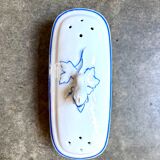 White, blue and gold porcelain comb box