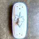 White, blue and gold porcelain comb box
