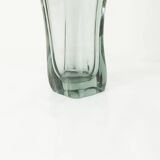 Transparent green Murano glass vase 1960