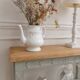 Side table, Art Deco reimagined in grey-green.