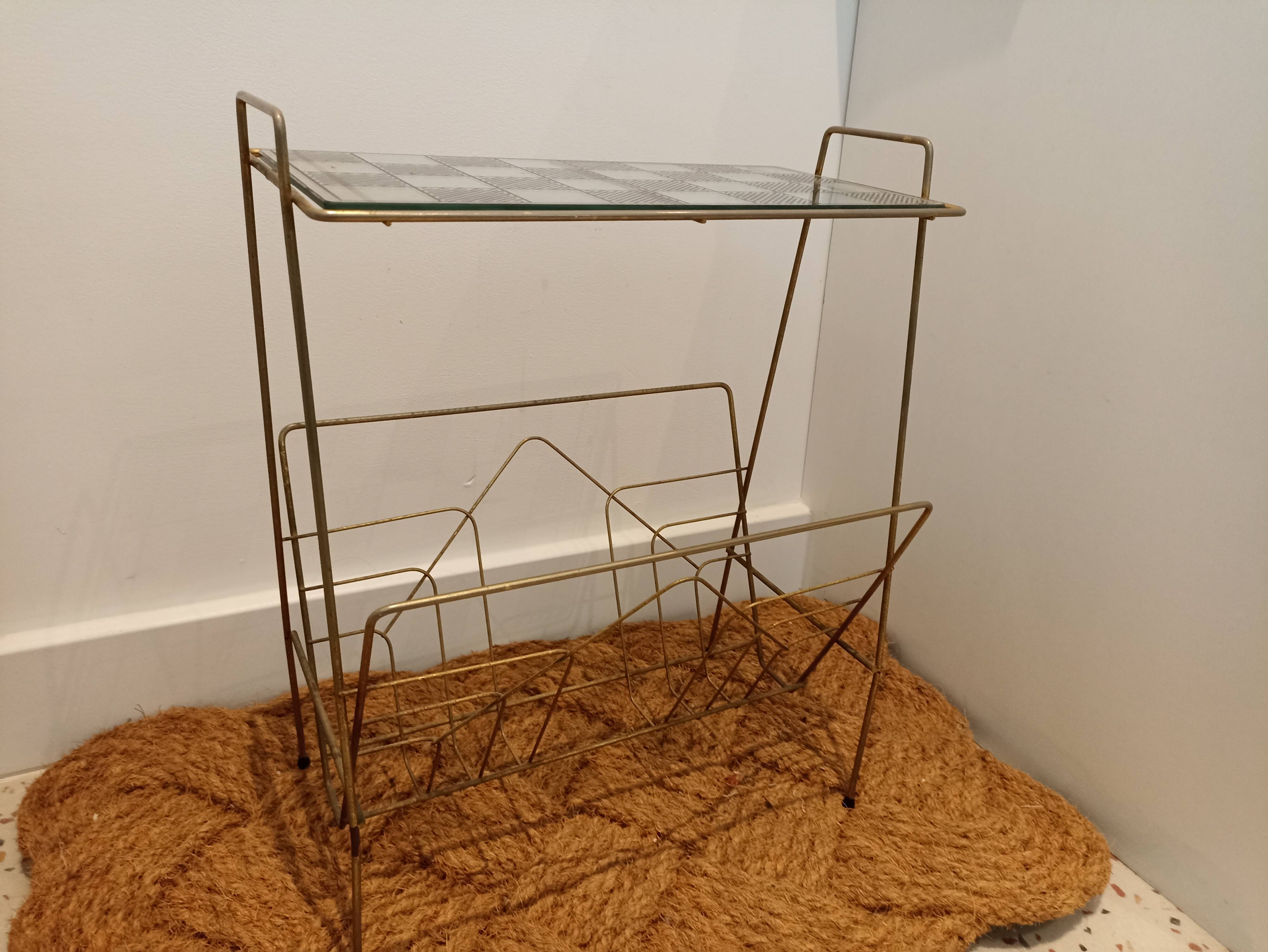 Vintage brass magazine holder