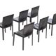 Set de 6 chaises en cuir noir par Studio Grassi & Bianchi pour Pellizoni Pasqualina 1980