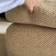 Pouf / Ottoman - Large pouf in textured beige fabric