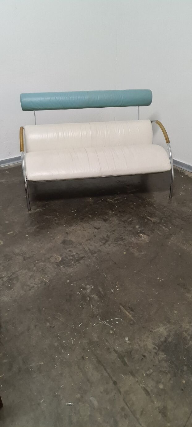 Vintage leather memphis sofa