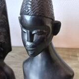 African carved wooden couple