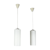 Pair of vintage Danish opaline glass hanging light