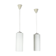 Pair of vintage Danish opaline glass hanging light