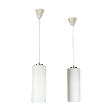 Suspension en verre d’opaline danoise vintage