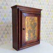 Armoire de toilette ancienne en bois et laiton années 40/50