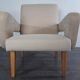 Pair of Jitona armchairs reupholstered Beige Fabric, Czech 1960s