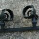 Ramp of black spotlights, vintage 1980s