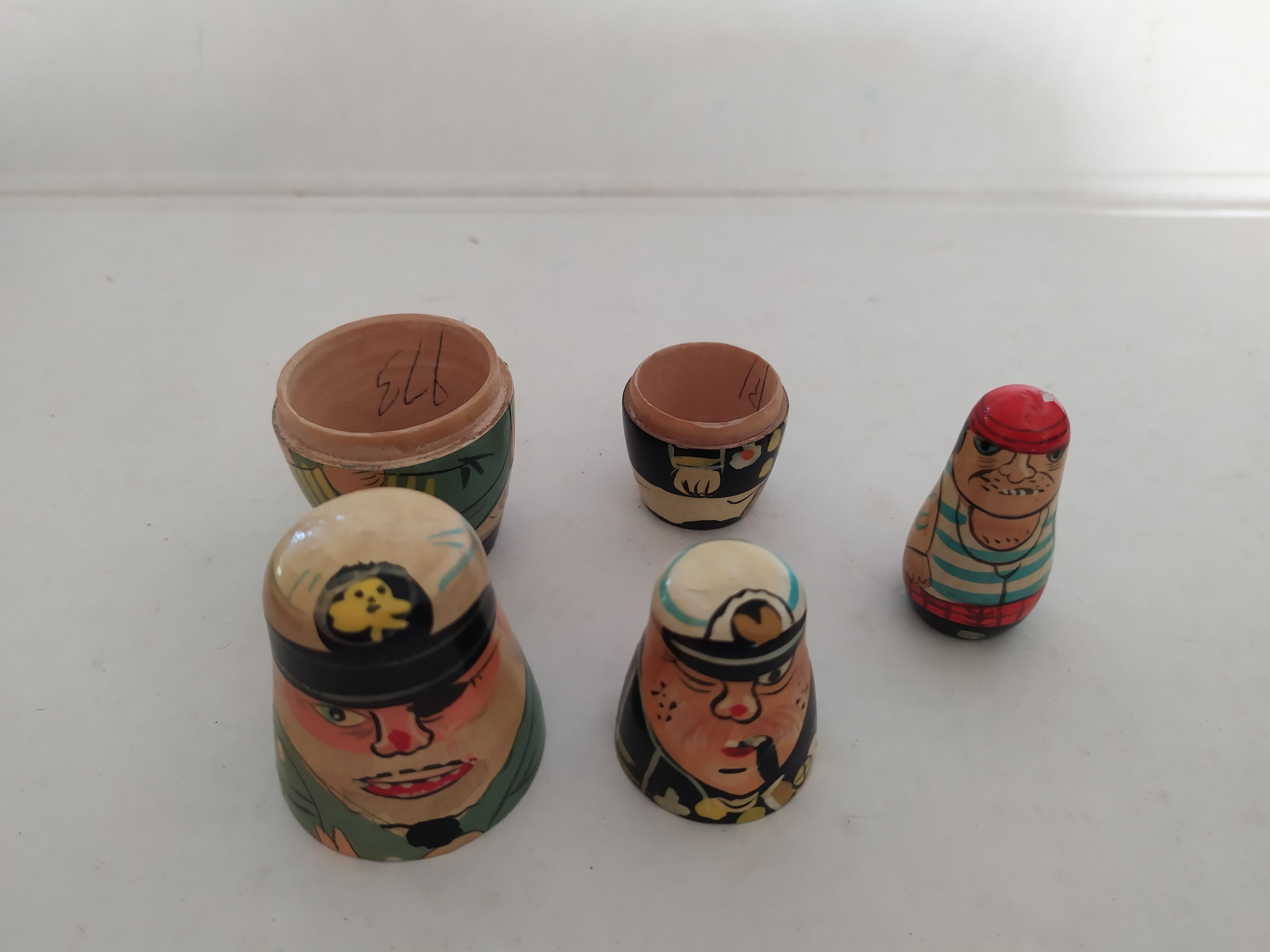 sailors russian dolls made of old wood