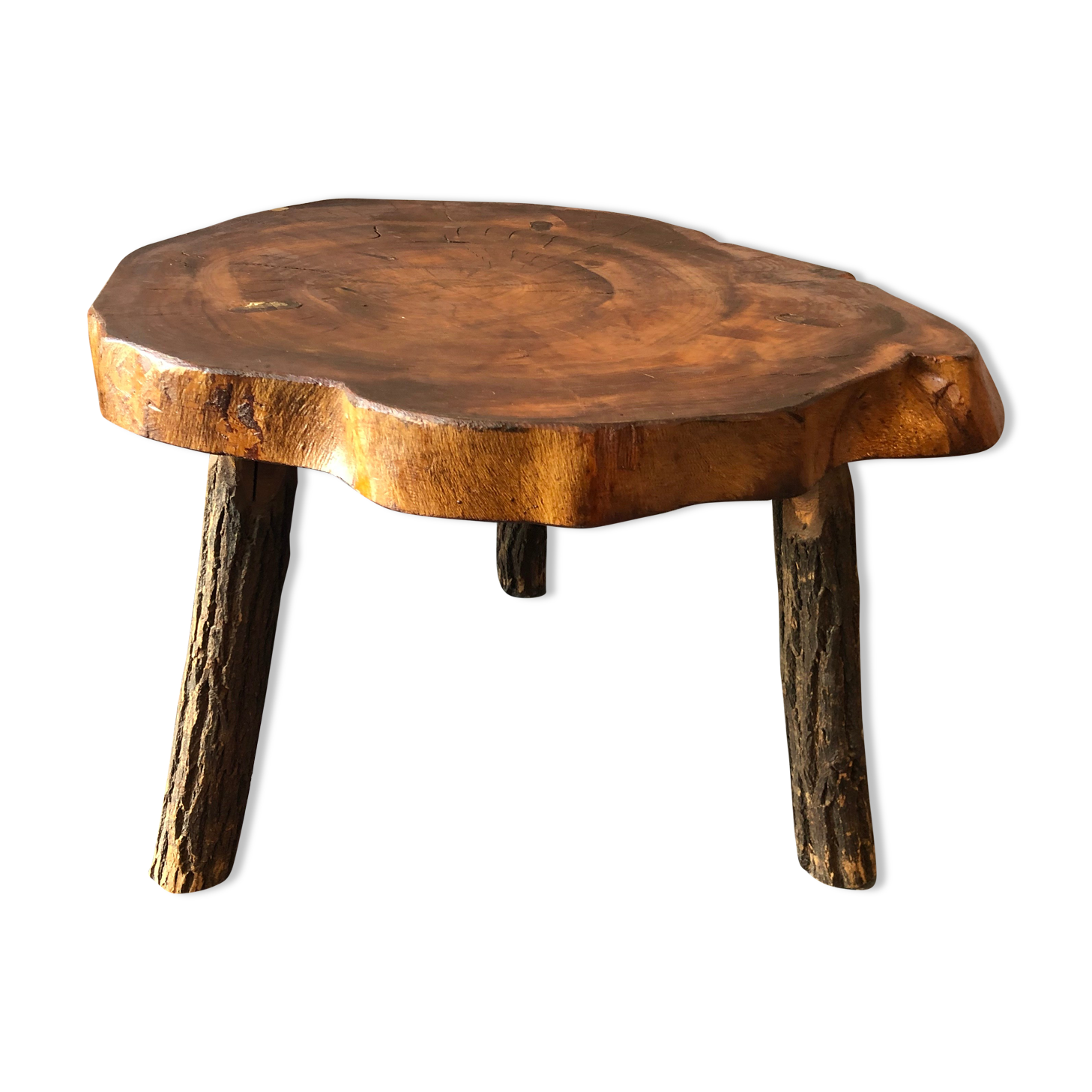 Brutalist oak coffee table