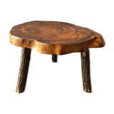 Table basse brutaliste en chêne