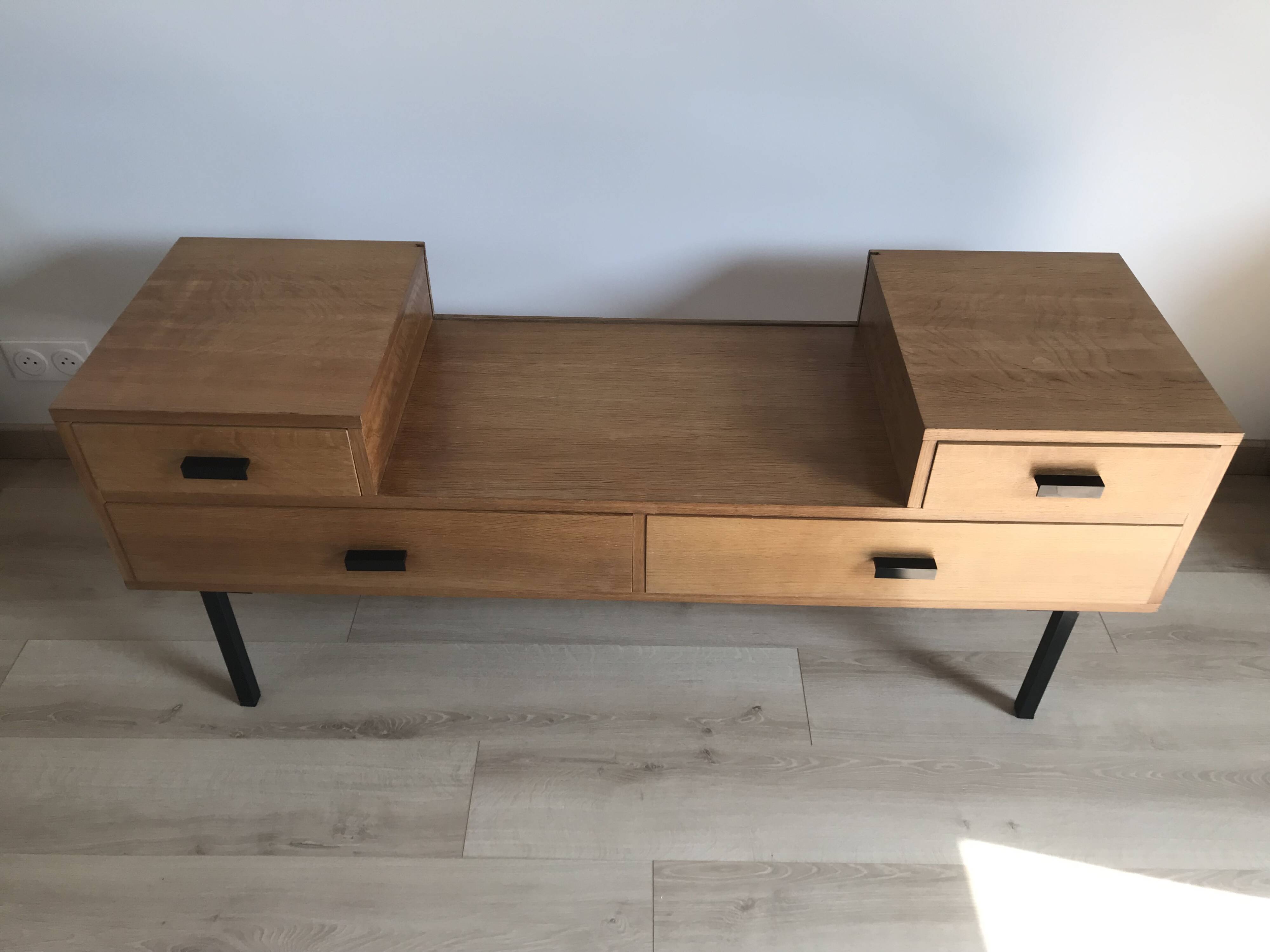 Vintage 1960s dressing table with long drawers