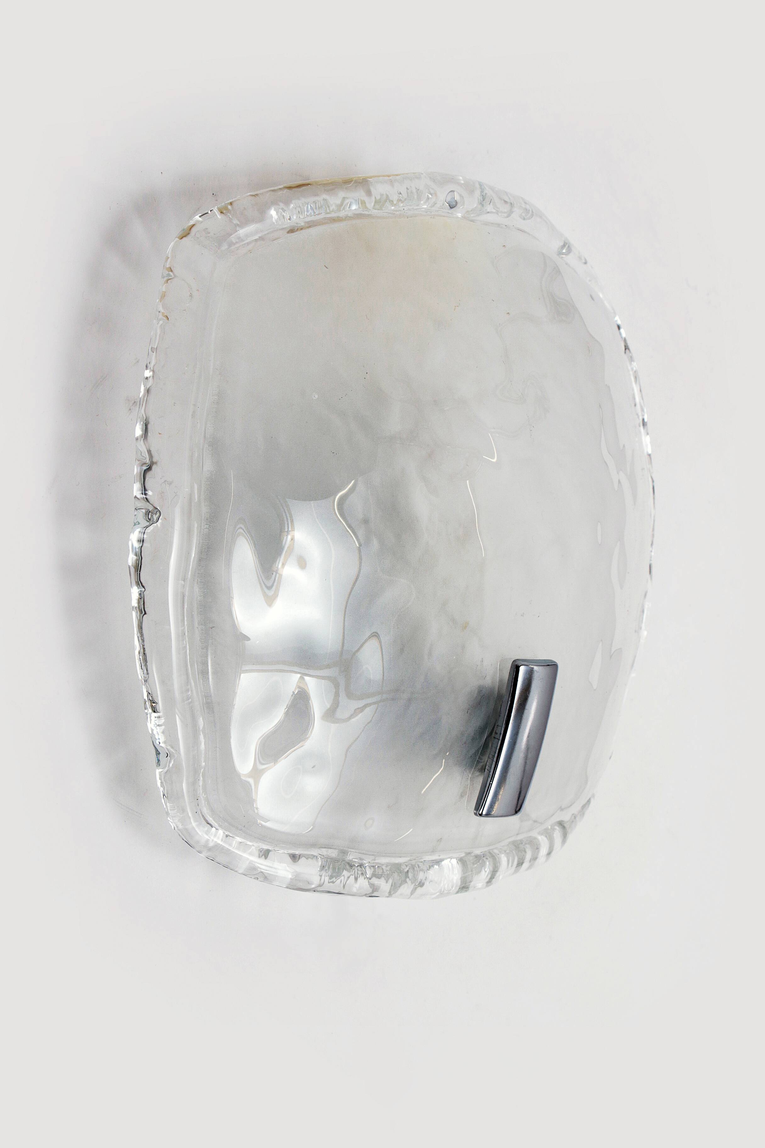 Vintage Murano wall lamp with satin glass, 1960 Italy.