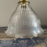 Vintage holophane glass ceiling lamp