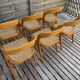 Set of 6 caned chairs by Baumann, gondola model.