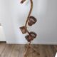 Vintage serpent plant stand in rattan and bamboo - 1960s