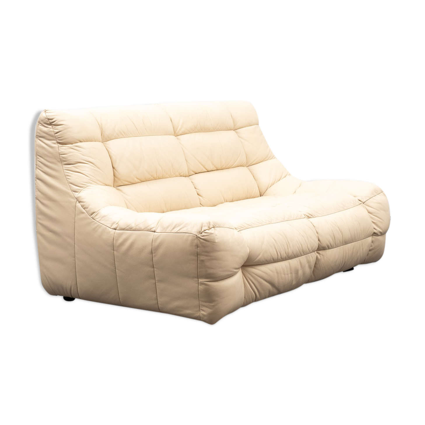 Two-seater sofa, vintage, leather, Musterring edition Germany