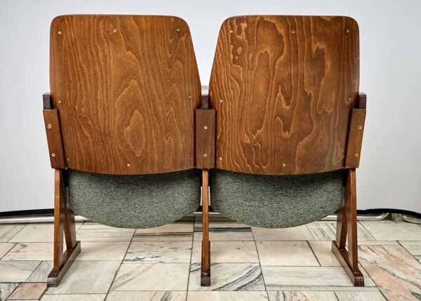 Chaises de cinéma pliantes vintage vertes, Tchécoslovaquie des années 1970