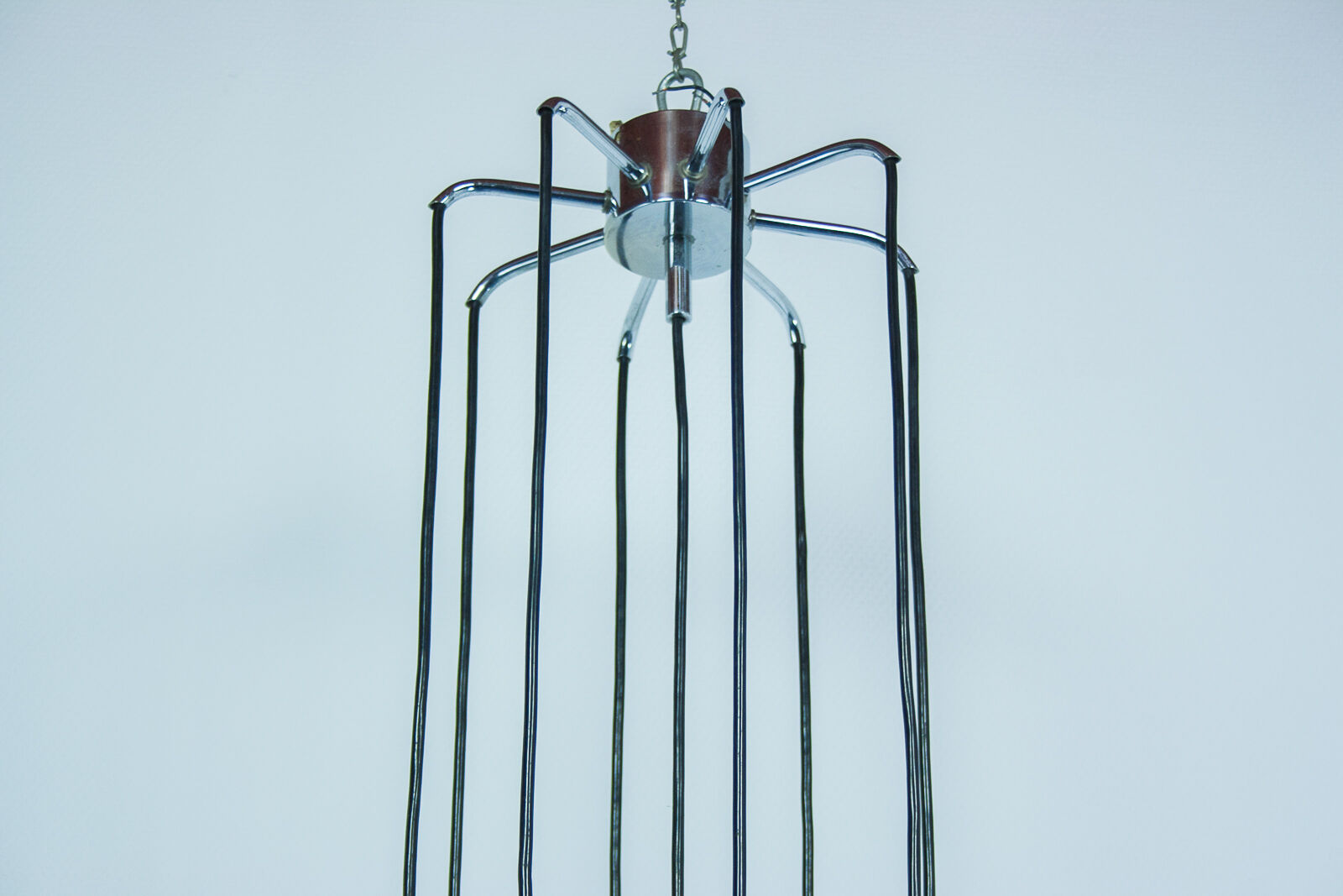 Suspension vintage with 9 bulbs in frosted glass 1960