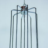 Suspension vintage with 9 bulbs in frosted glass 1960