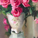 Tombée de roses, huile sur toile signé Miller Ranson
