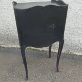 Black patinated 1-drawer bedside table