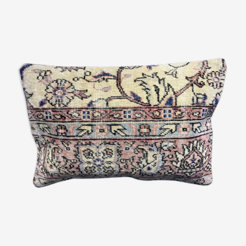 Vintage Faded Lumbar Cushion with Flowers 40x60cm