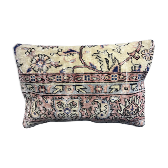 Coussin lombaire délavé vintage avec fleurs 40x60cm