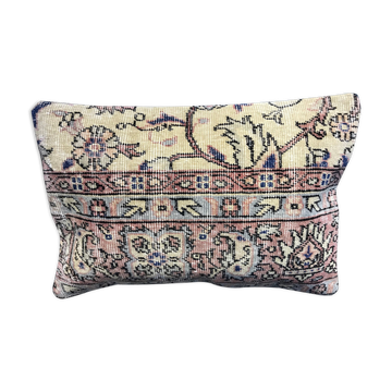 Vintage Faded Lumbar Cushion with Flowers 40x60cm