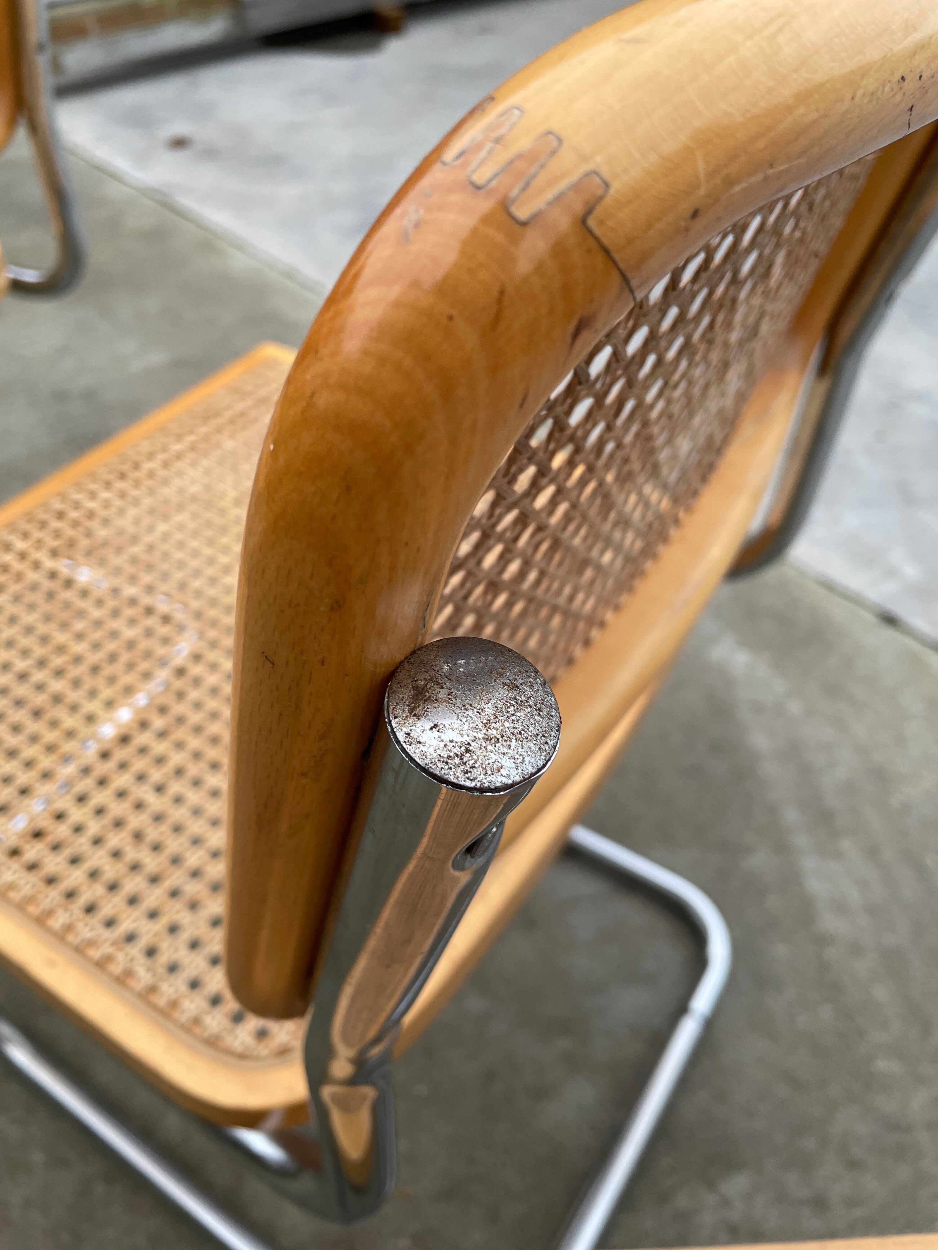 Lot of 4 chairs model Cesca by Marcel Breuer