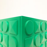 Contemporary italian cabinet in green lacquered wood & brass