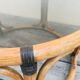 Bamboo round coffee table and vintage smoked glass 70