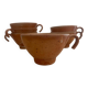 Set of 6 vintage handmade glazed stoneware mugs