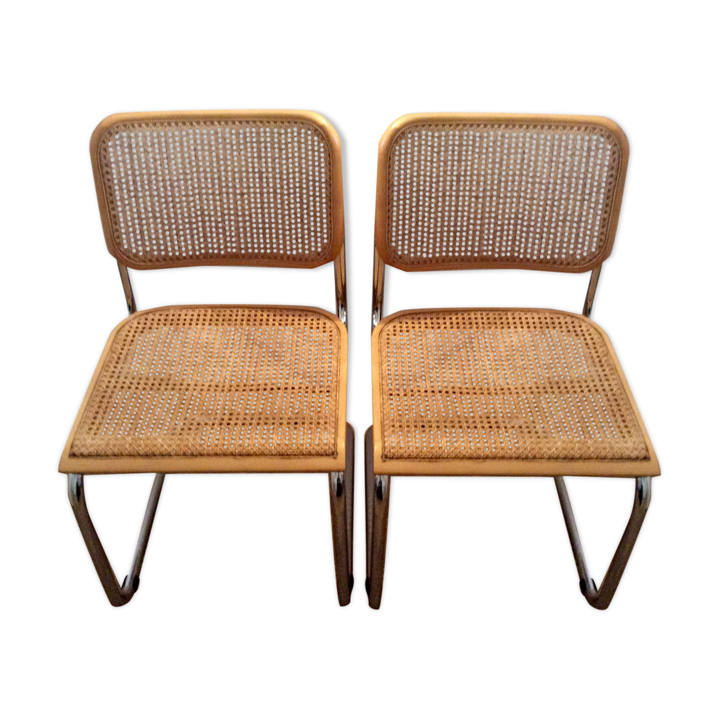 Pair of chairs Marcel Breuer Cesca B32