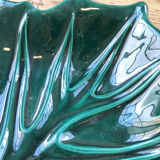 Vallauris green ceramic leaf dish
