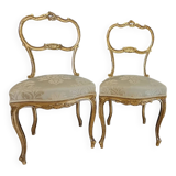 Pair of 19th century gilded wooden chairs