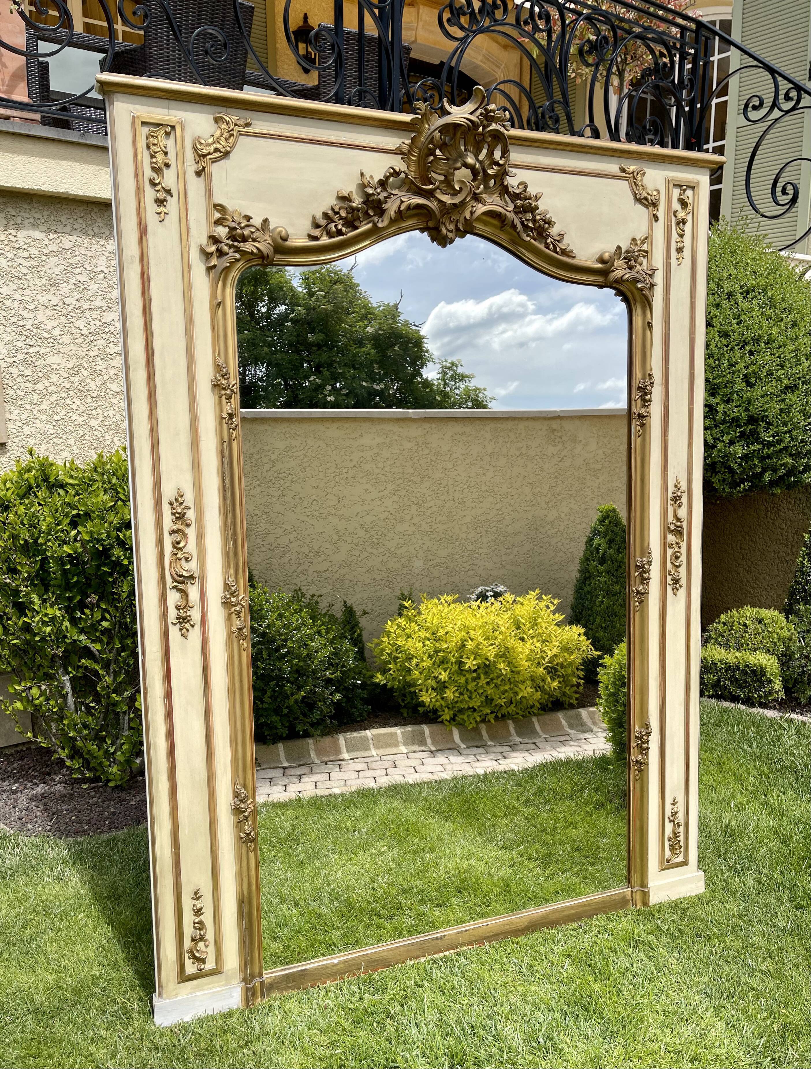 Trumeau lacquered and gilded Louis XVl style