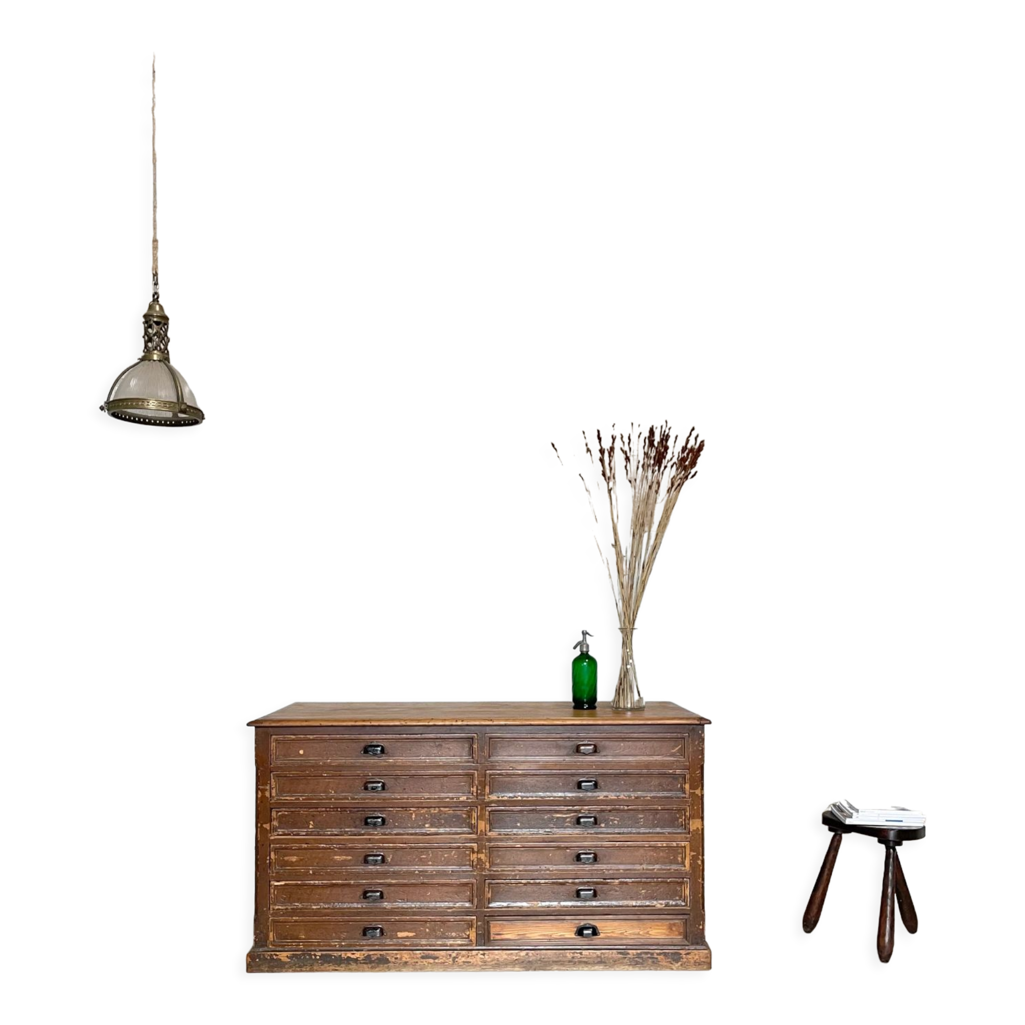 Double-sided trade counter with drawers, circa 1900