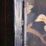 Black and red chinoiserie wardrobe – illuminated vintage furniture