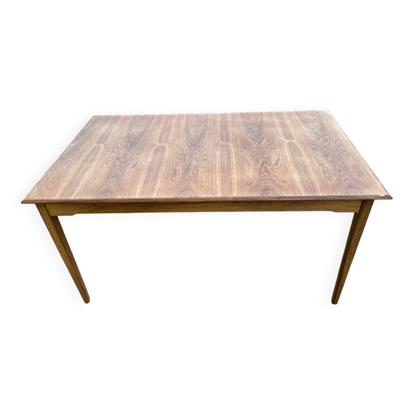 Table à manger scandinave rectangulaire extensible en teck 150x90cm