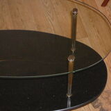Marble and brass glass coffee table
