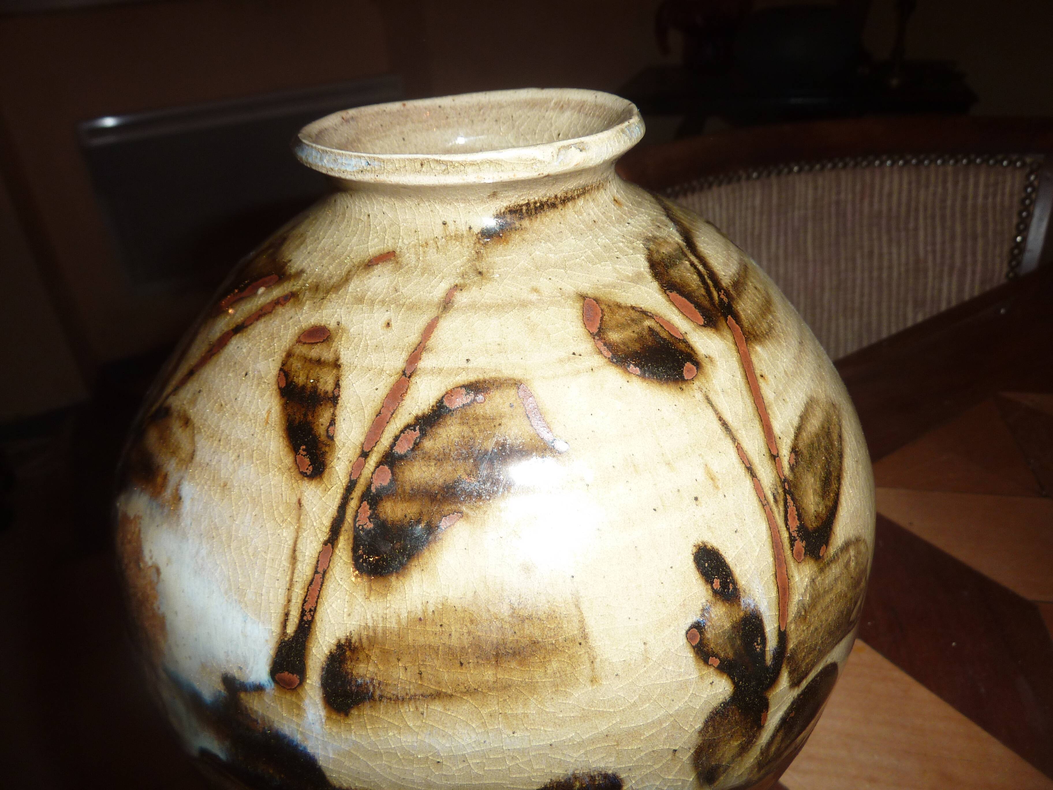 large stone vase - Yves Morvan