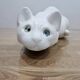 Elpa Alcobaca Portugal céramique chat blanc yeux en verre bleu, années 1980